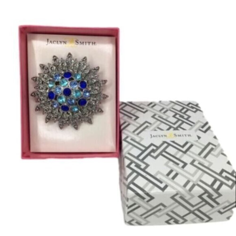 Jaclyn Smith Silver Tone Star Burst Brooch Snowflake New